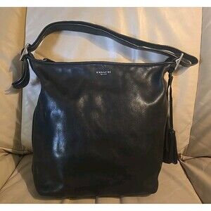 Coach Legacy Large Duffel Black Leather Shoulder Bag Purse